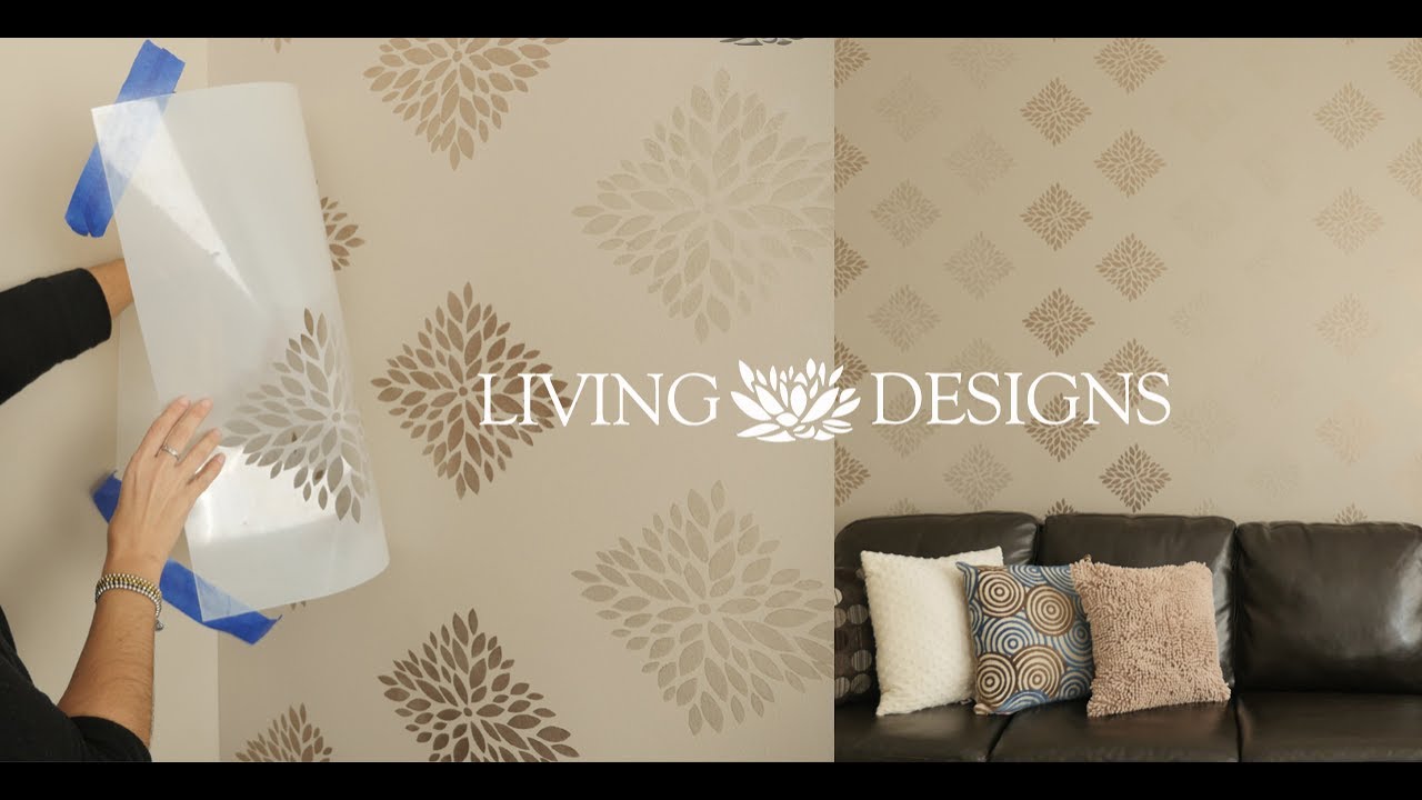 Técnica para pintar paredes con plantillas Living Designs a dos tonos