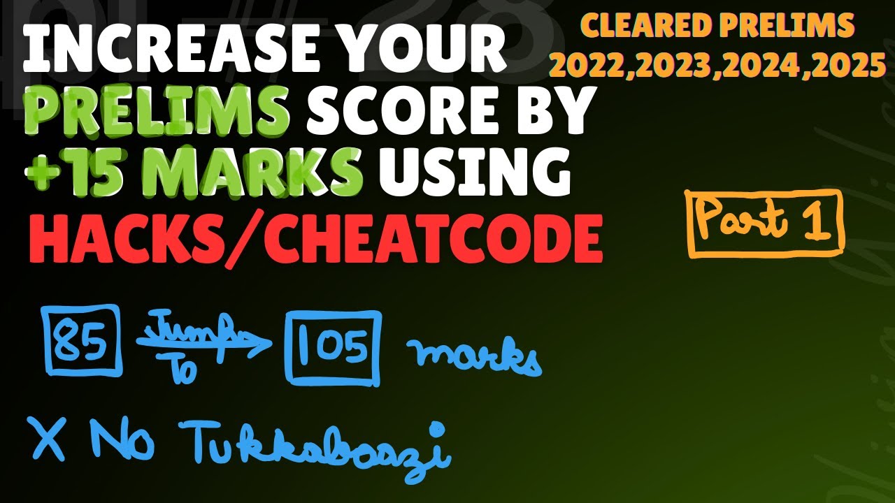 Prelims 2026 Hacks/CheatCodes: Part 1 || Increase Your Score by +15 Marks || UPSC AASAAN
