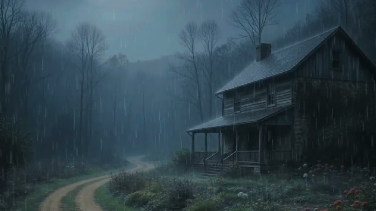 Rain Sounds at a Quiet Forest Cabin at Night | Fall Asleep Fast