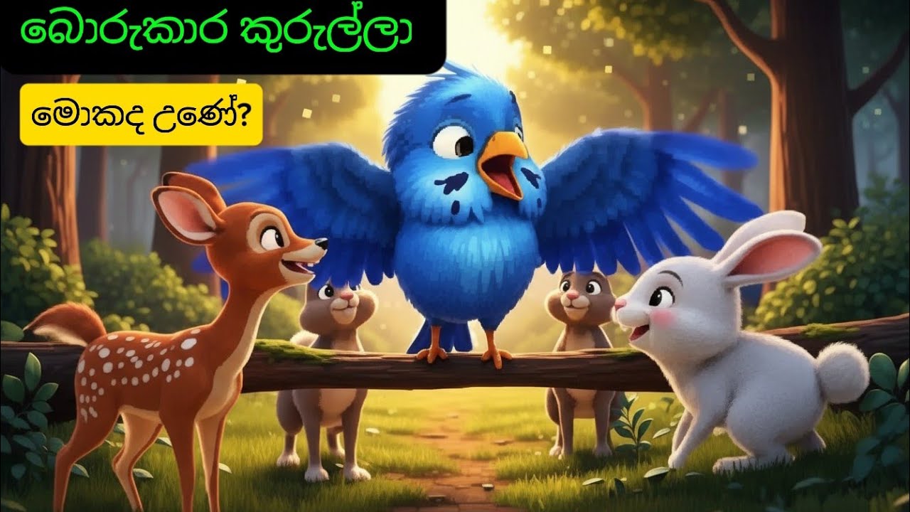 නිල් පාට කුරුල්ලා | Sinhala Lama Kathandara | සිංහල කාටූන් | @KidzCartoonJKSY
