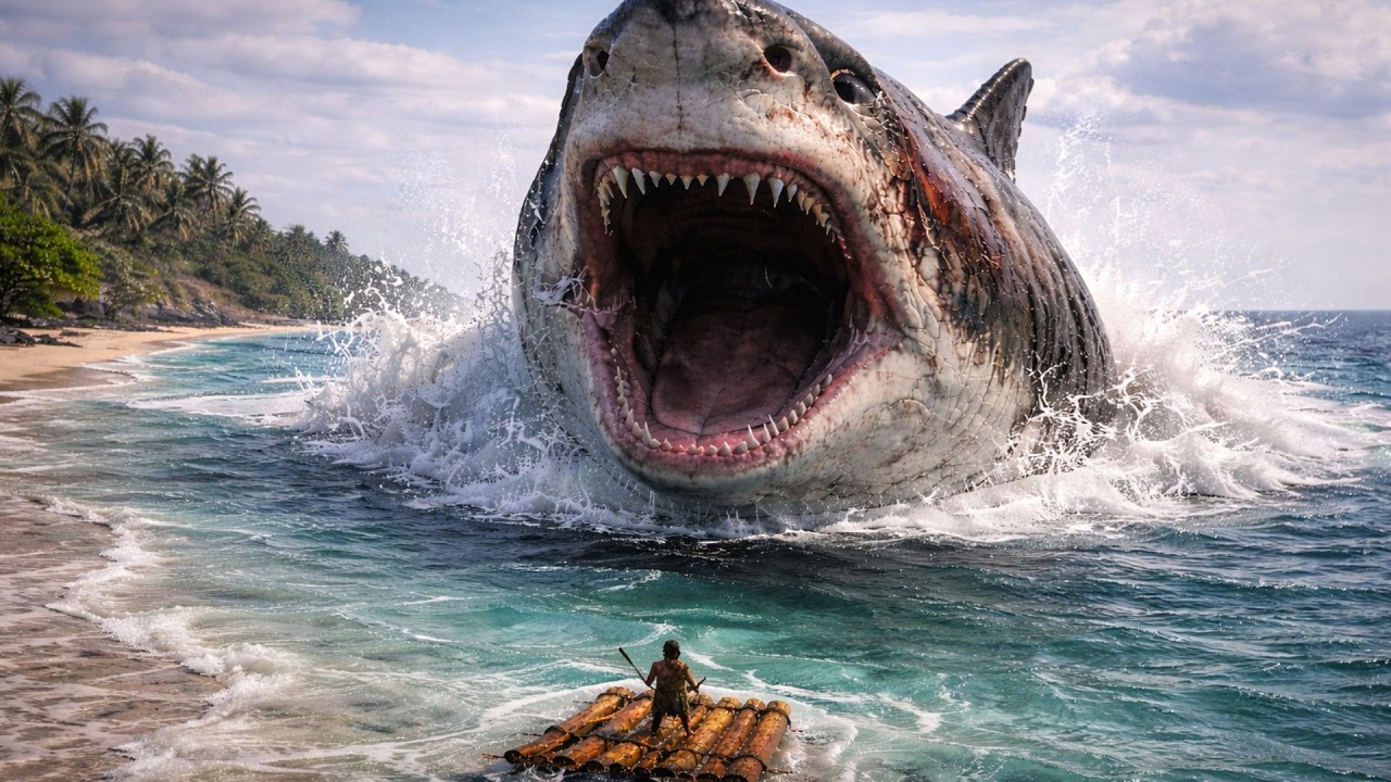 Prehistoric Humans vs Megalodon – The Deadliest Sea Battle in Ancient History