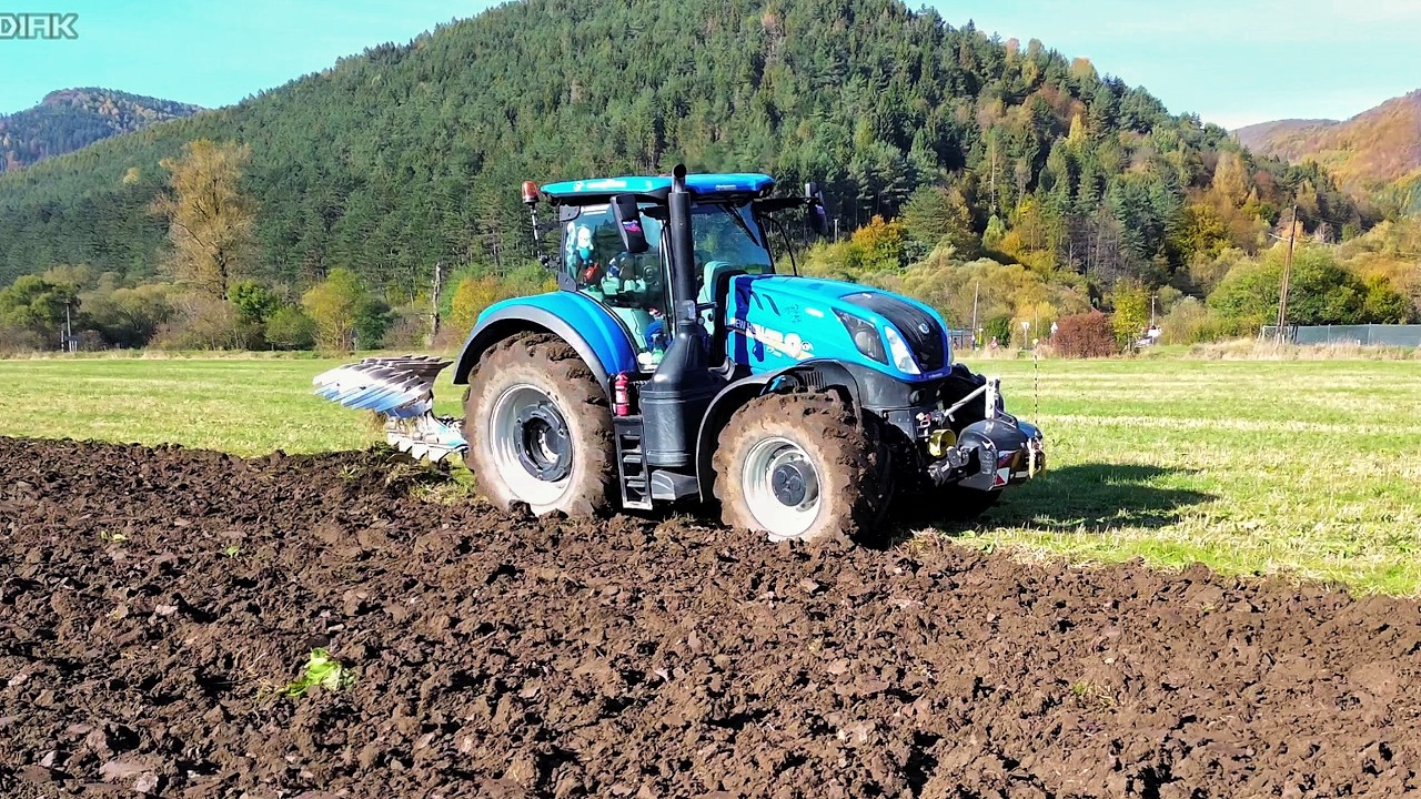 Вспашка с трактором New Holland T7.290 AC и плугом Lemken Juwel 7