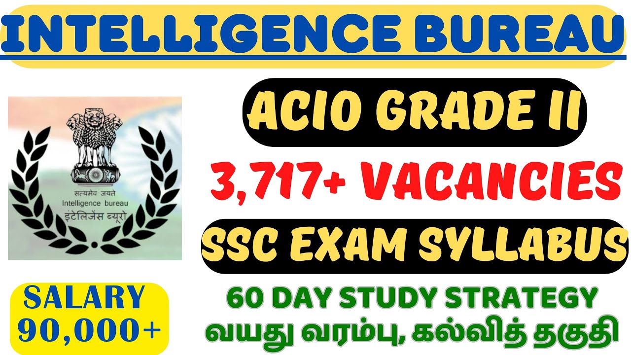 90,000+ SALARY🔥 3,717 VACANCIES🔥| IB ACIO GRADE II 2025 - A TO Z INFO | SYLLABUS & STRATEGY IN TAMIL