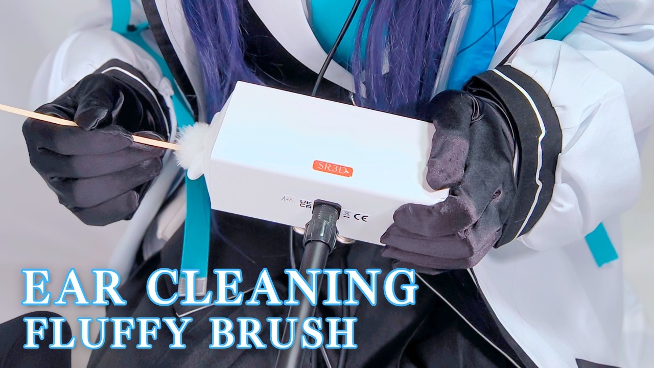 Close-Up Binaural Ear Cleaning & Fluffy Brush | Yuuka Cosplay ASMR (Blue Archive)