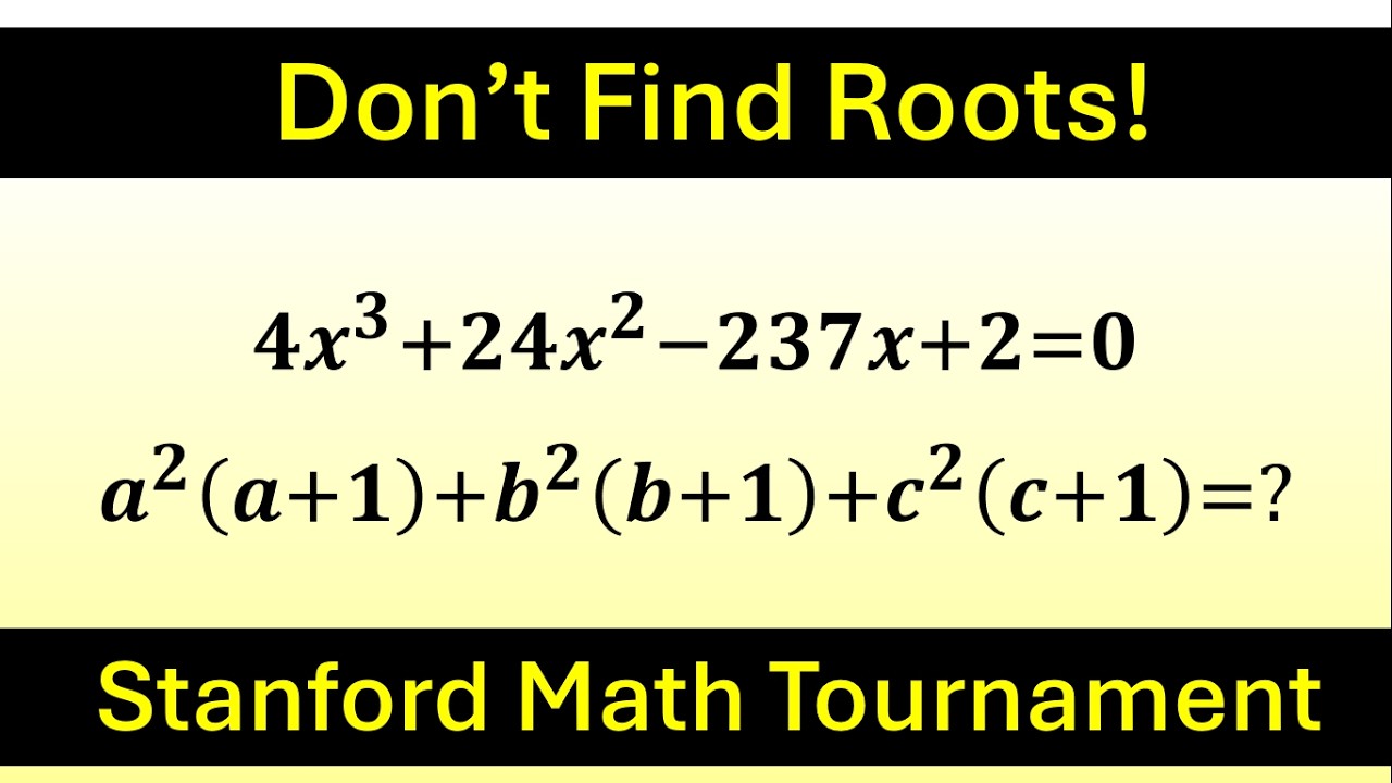 Don't Solve Cubic Equation... Do This Instead! | Stanford Math Tournament Trick