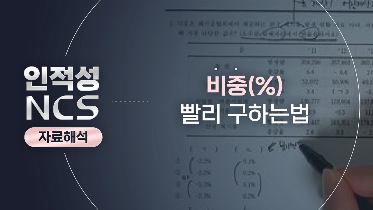 [인적성/NCS] 자료해석, 비중(%) 빨리 구하는 법