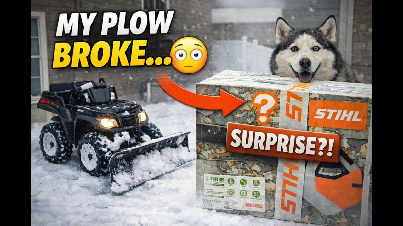 Plowing Snow Until My Plow Snapped.. Then I Surprised My Wife