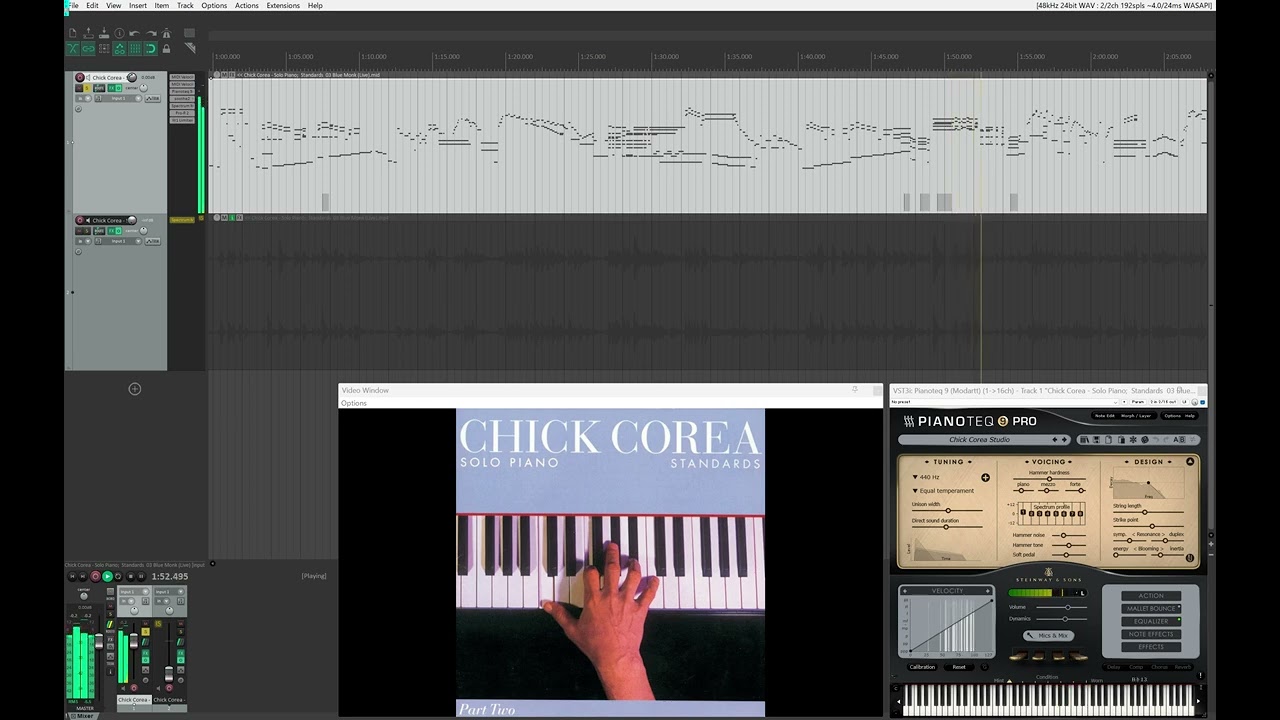 MIDI transcription of 