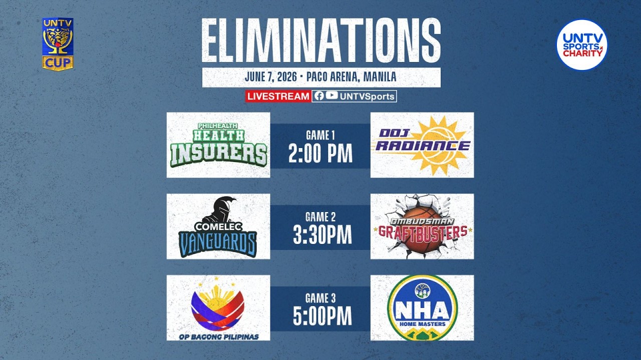 LIVE FULL GAMES: UNTV Cup Season 12 Eliminations at Paco Arena, Manila | June 7, 2026
