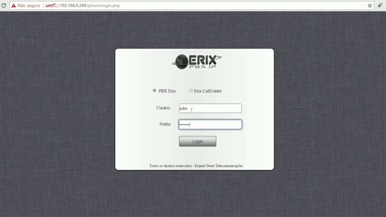 Videoaula Erix - 1 - Sistema