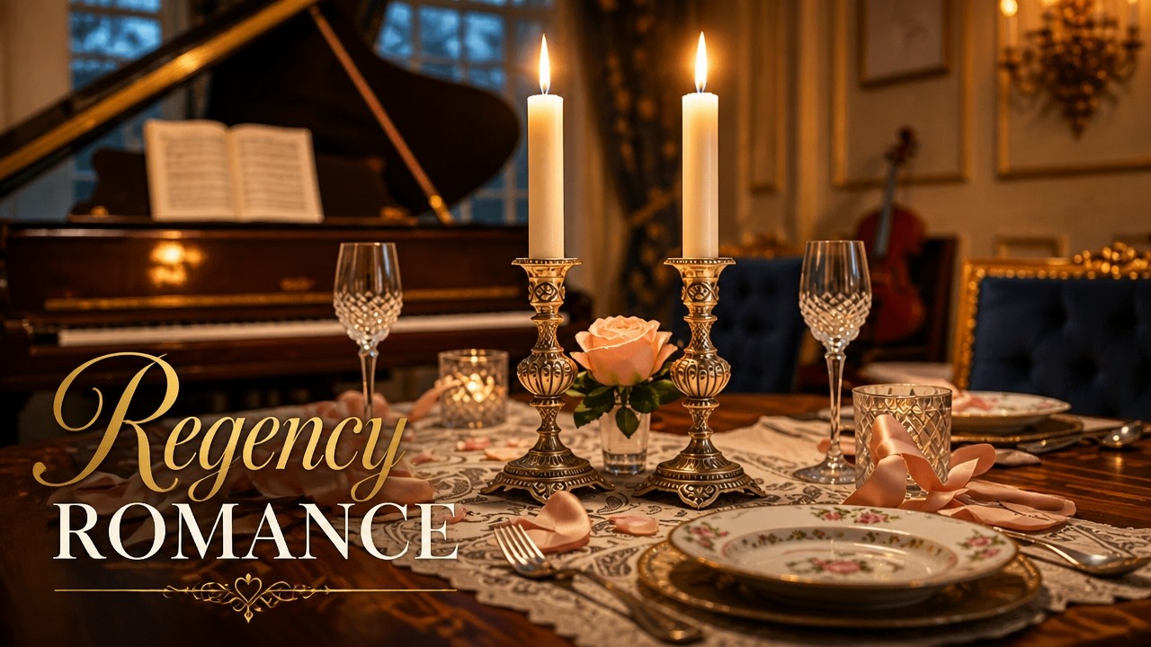 Romantic Regency Candlelit Music Room | Elegant Instrumental Ambience