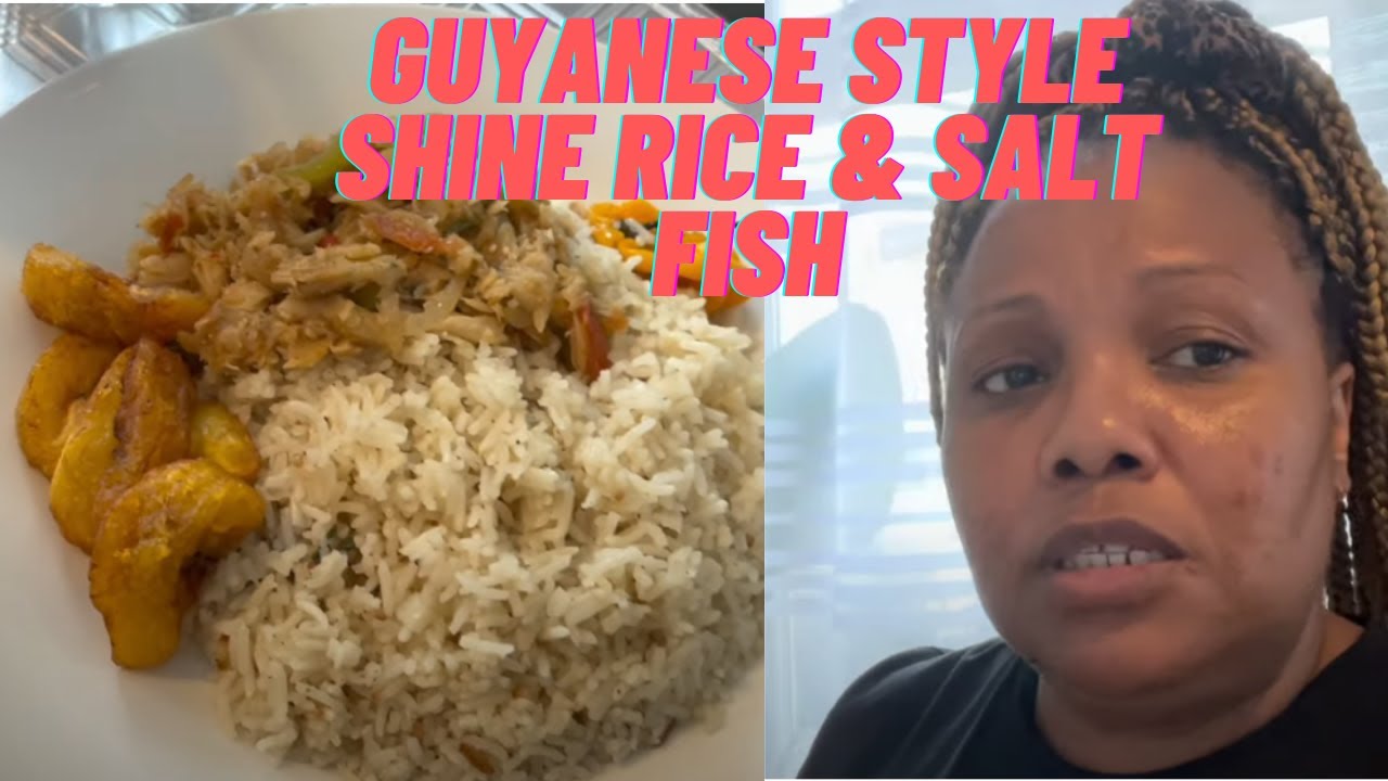 How To Make Guyanese Style Shine Rice | Delicious Shine Rice & Salt Fish in Burls Kitchen