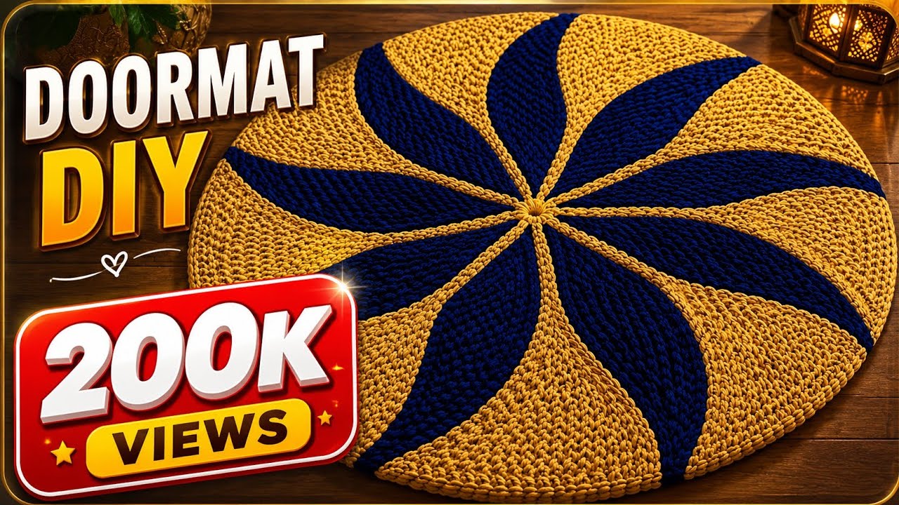 32 फंदों में बड़ा साइज डोरमैट बनाएं 😍 | Latest Doormat Design | Knitting Tutorial ✨