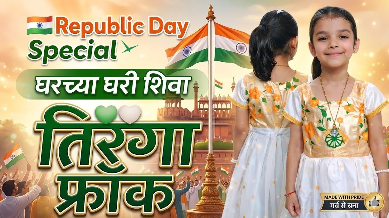 🇮🇳🇮🇳🪡🧵Republic Day Special: घरच्या घरी शिवा तिरंगा फ्रॉक (अत्यंत सोपी पद्धत)
