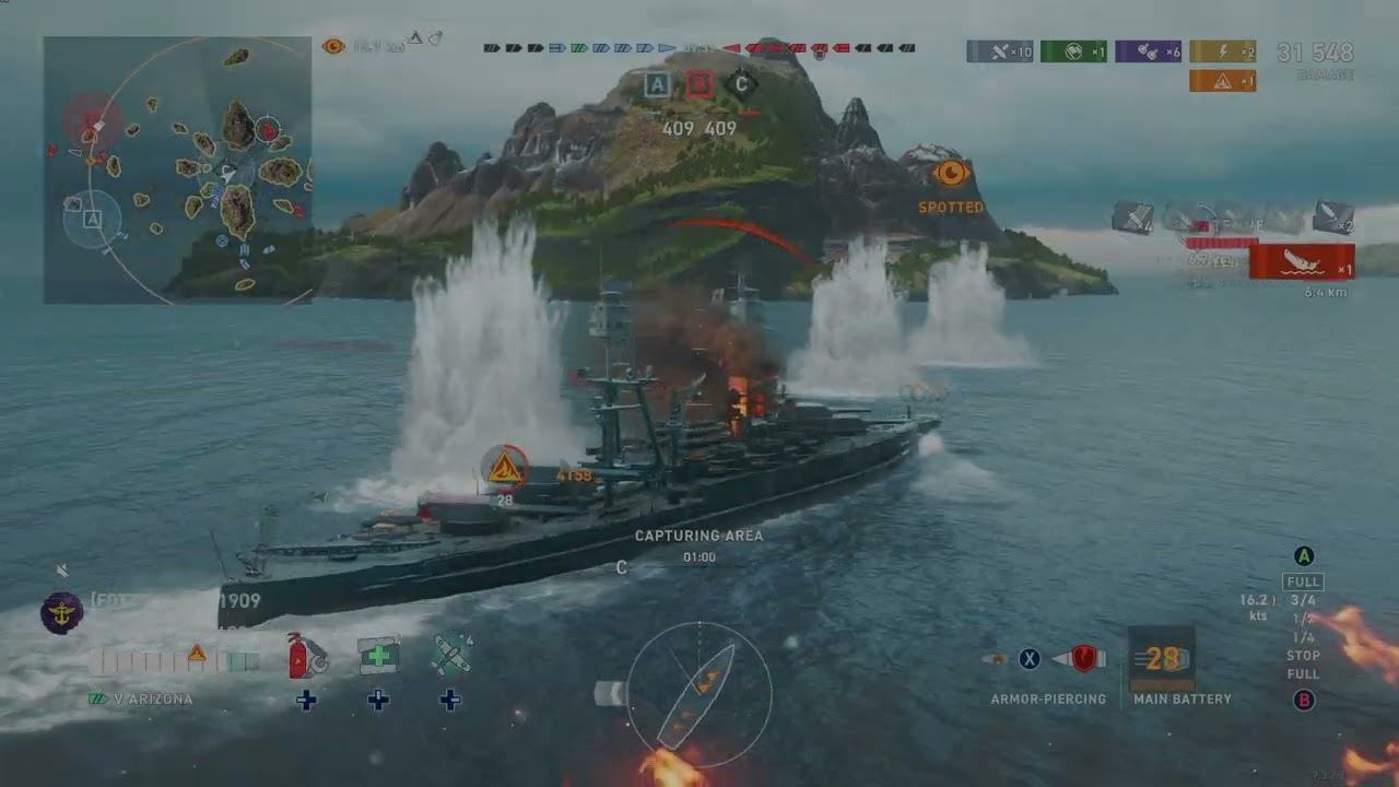 WOWS Legends: Arizona I got T-boned