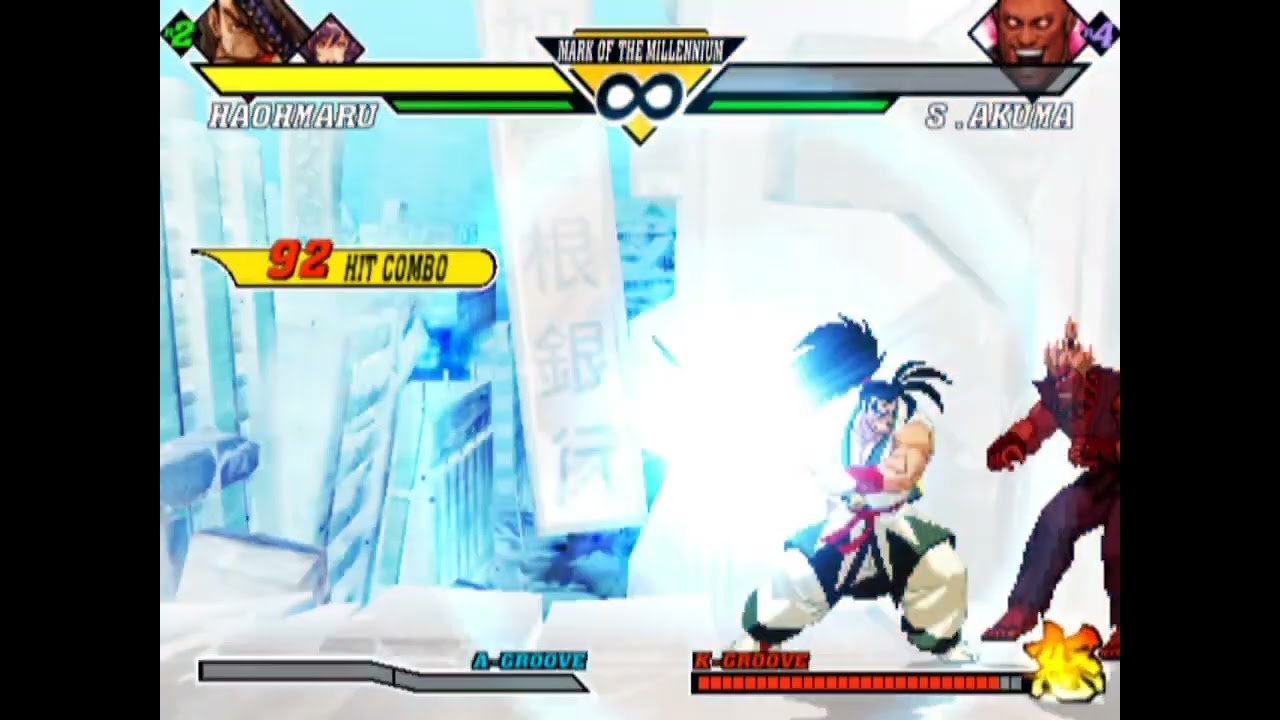 Capcom vs SNK 2 Haohmaru 100 Max Hit Combo + Shin Akuma Instant Super Knock Out