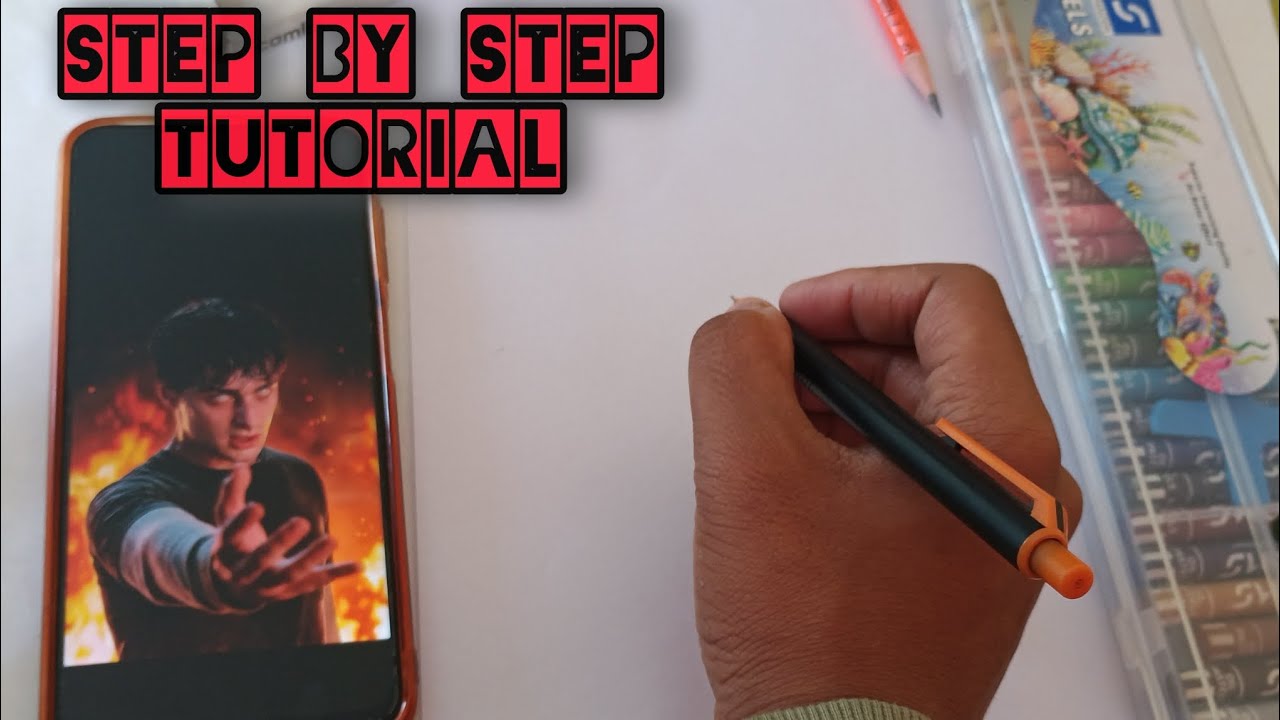 Draw with me-Will byres drawing, Noah Schnapp drawing, stranger things, outline tutorial 🔥🔥