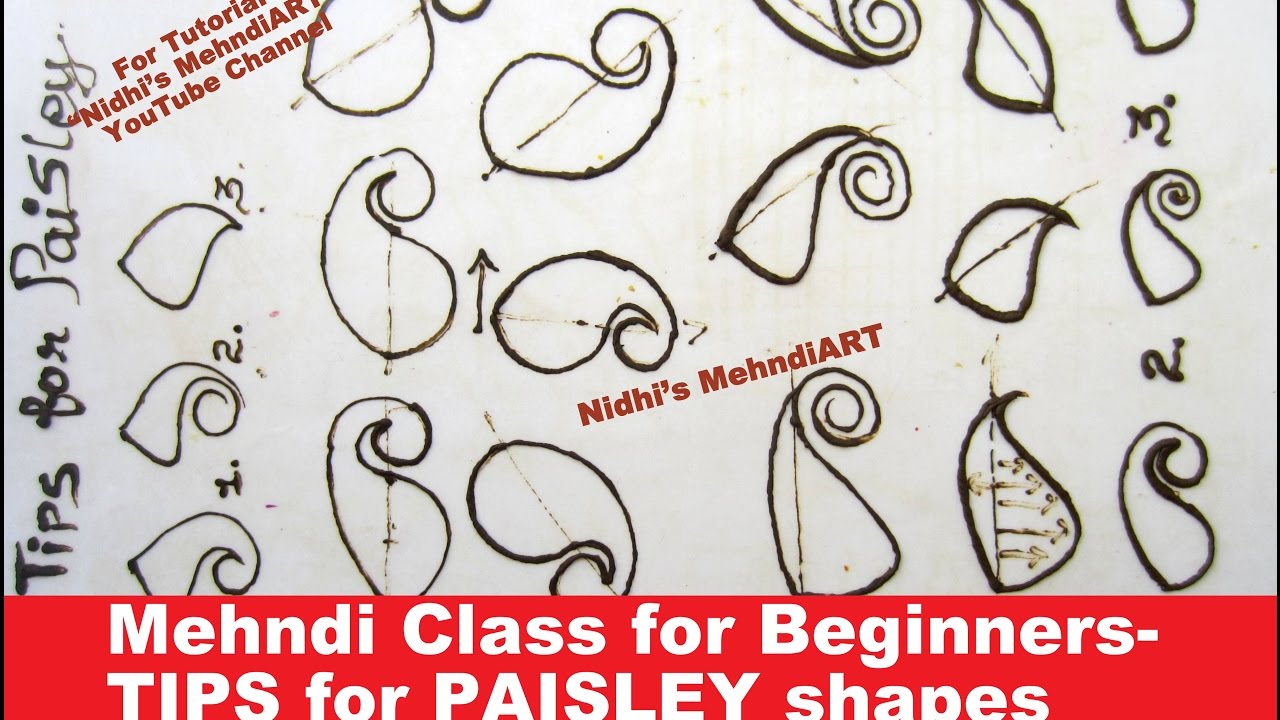 Mehndi Class for Beginners- Basic TIPS Tricks for PAISLEY shape in Arabic Henna ART Tutorial
