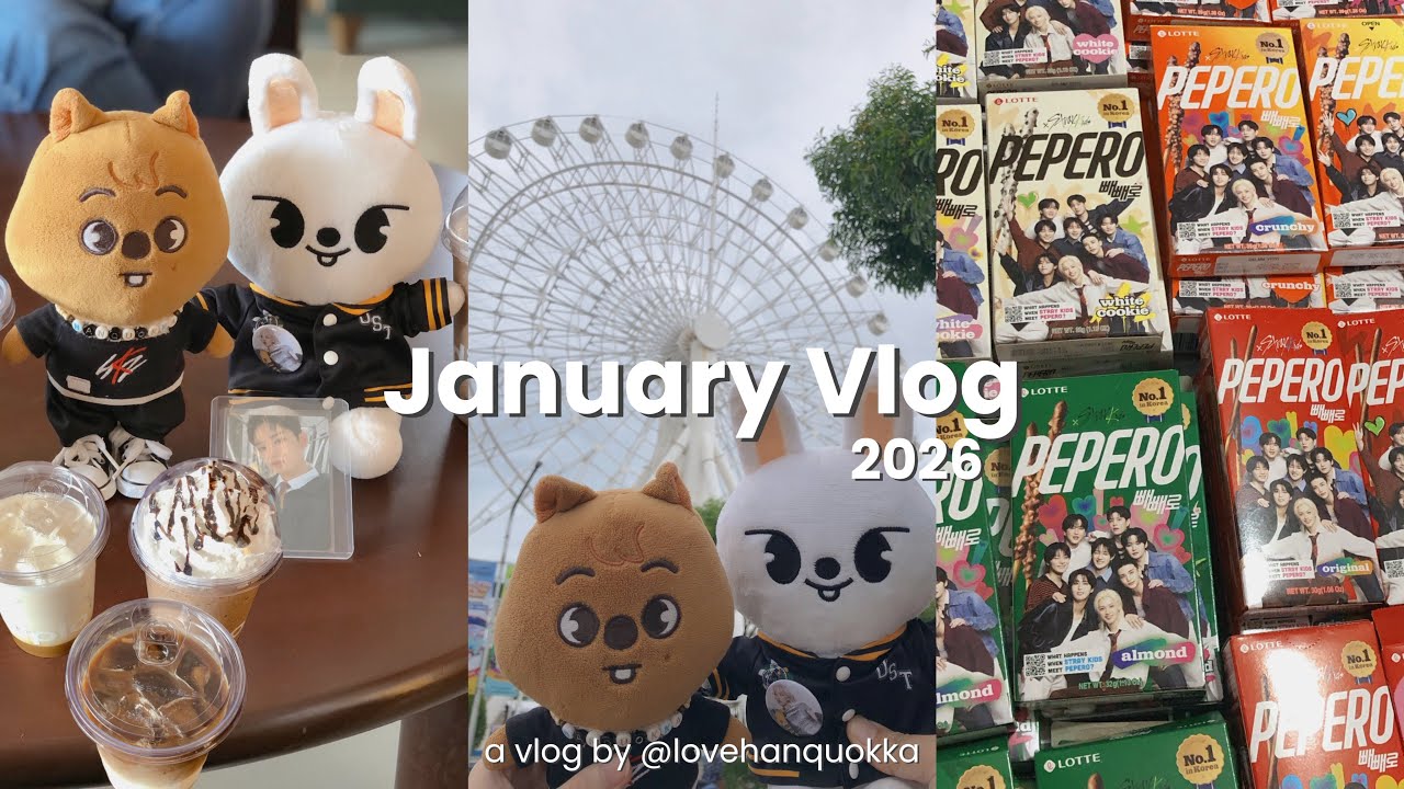 [eng/한] skzoo vlog: days in January — stray kids contents, coffee shop, amusement park. | stay vlog