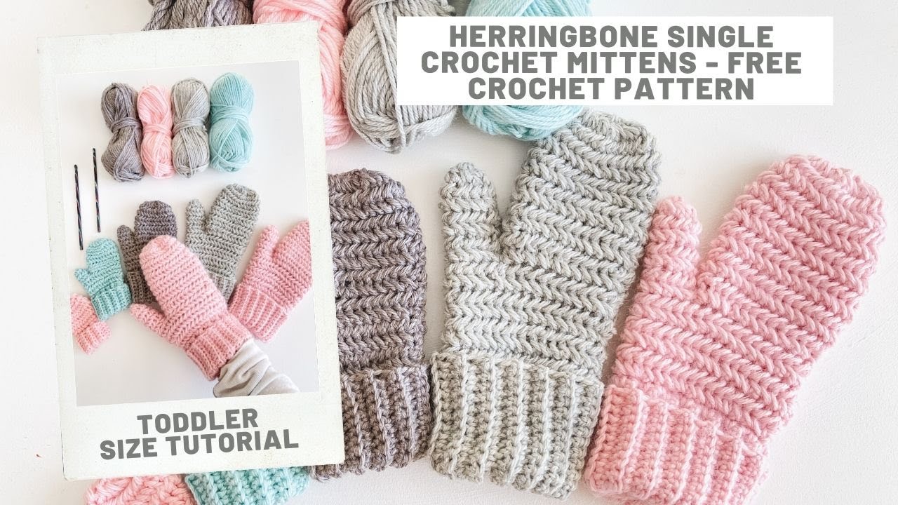 Heavenly Herringbone Single Crochet Mittens