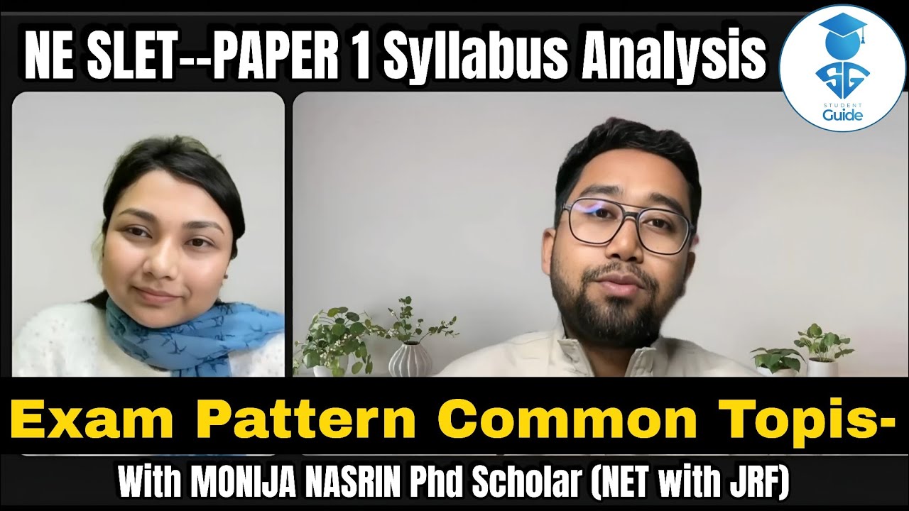 NE SLET - Paper 1 Syllabus Analysis || Exam Pattern || Study Tops & Tricks By Monija Ma'am (NET-Jrf)