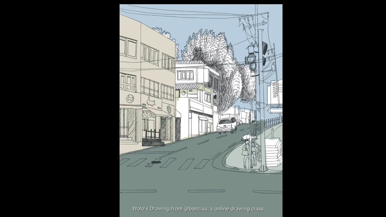 [클래스101] 반지수의 아이패드 드로잉 - 비가 내리는 우리나라 풍경 그리기 by wolo