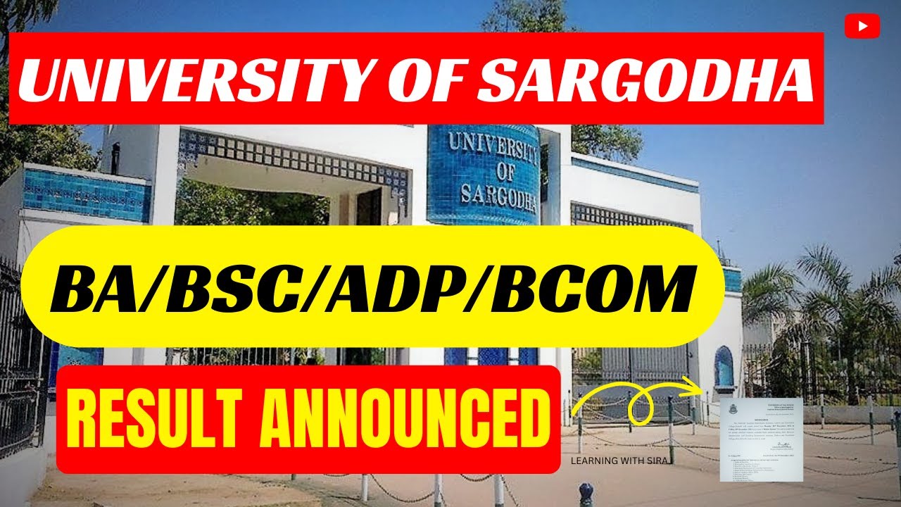 BA BSc BCOM ADA ADS ADC Results Announced Sargodha University - ADP Results UOS