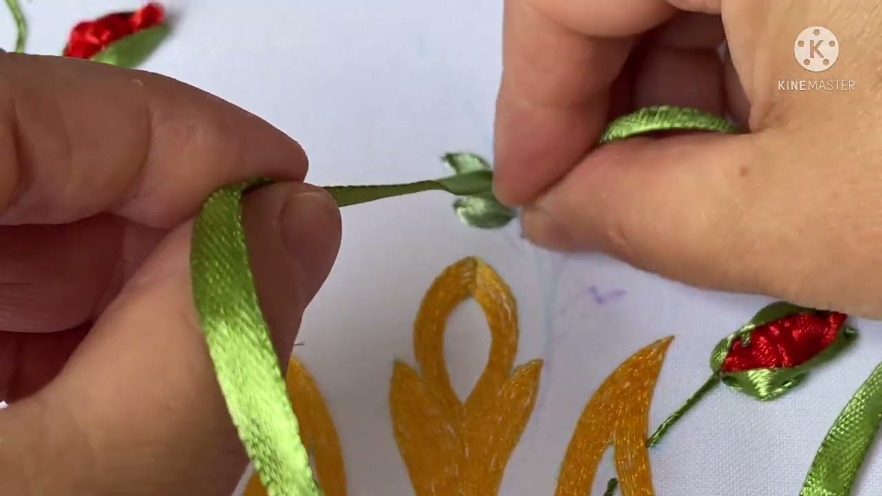 Майстер - клас з вишивки стрічками. Рушник.#embroidery #exclusiveembroidery #украина #handiworks