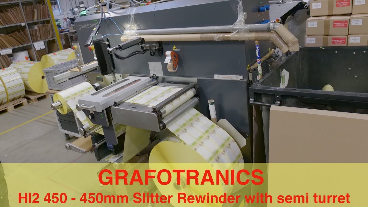 GRAFOTRANICS HI2 450 - 450mm Slitter Rewinder with semi turret