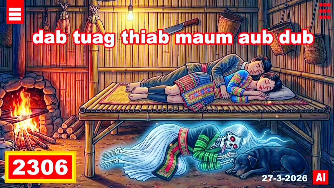 dab hais hmoob - 2306 - 27-3-2026 dab tuag thiab maum aub dub, หมาดำกับผี, Black Dog and a Ghost.