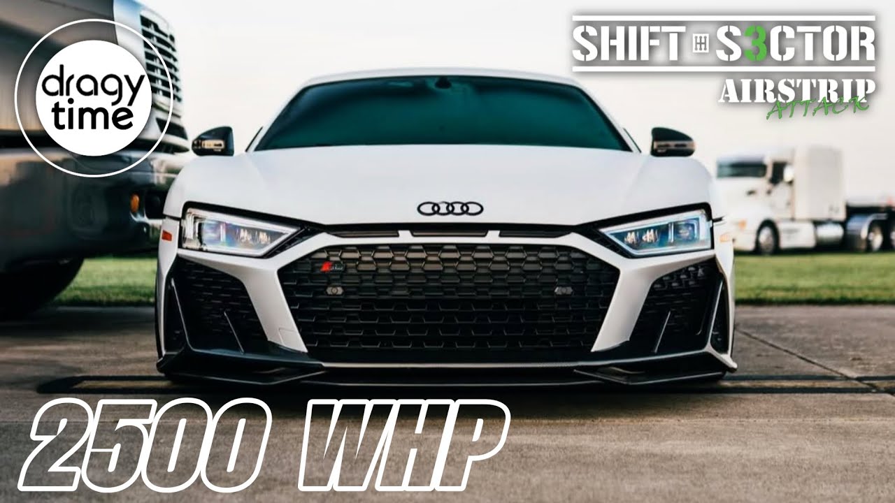 2500 WHP Audi R8 V10 TWIN TURBO | Extreme fast acceleration 0-386 Km/h & 0-240 mph 