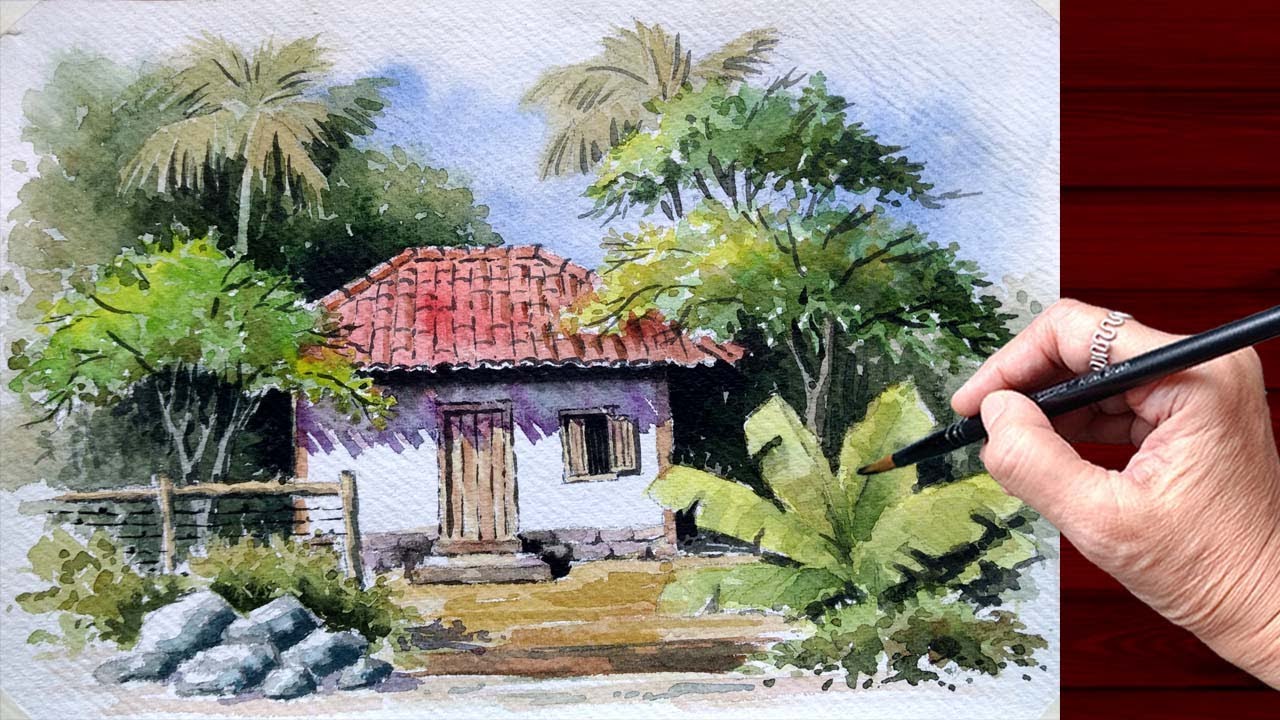 🎨 How to paint | Landscape Painting | Art Tutorial | Watercolor | Watercolour