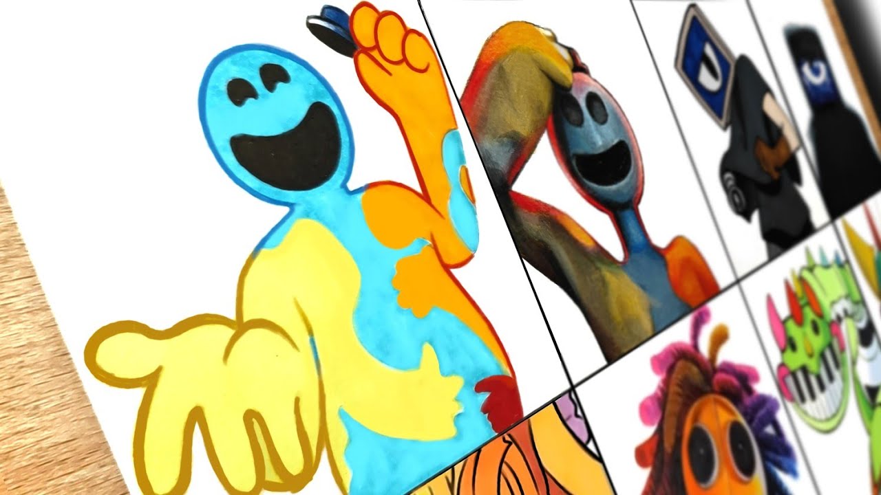 Drawing New Monster Cartoon Vs Realistic ( Poppy Playtime Chapter 4 )