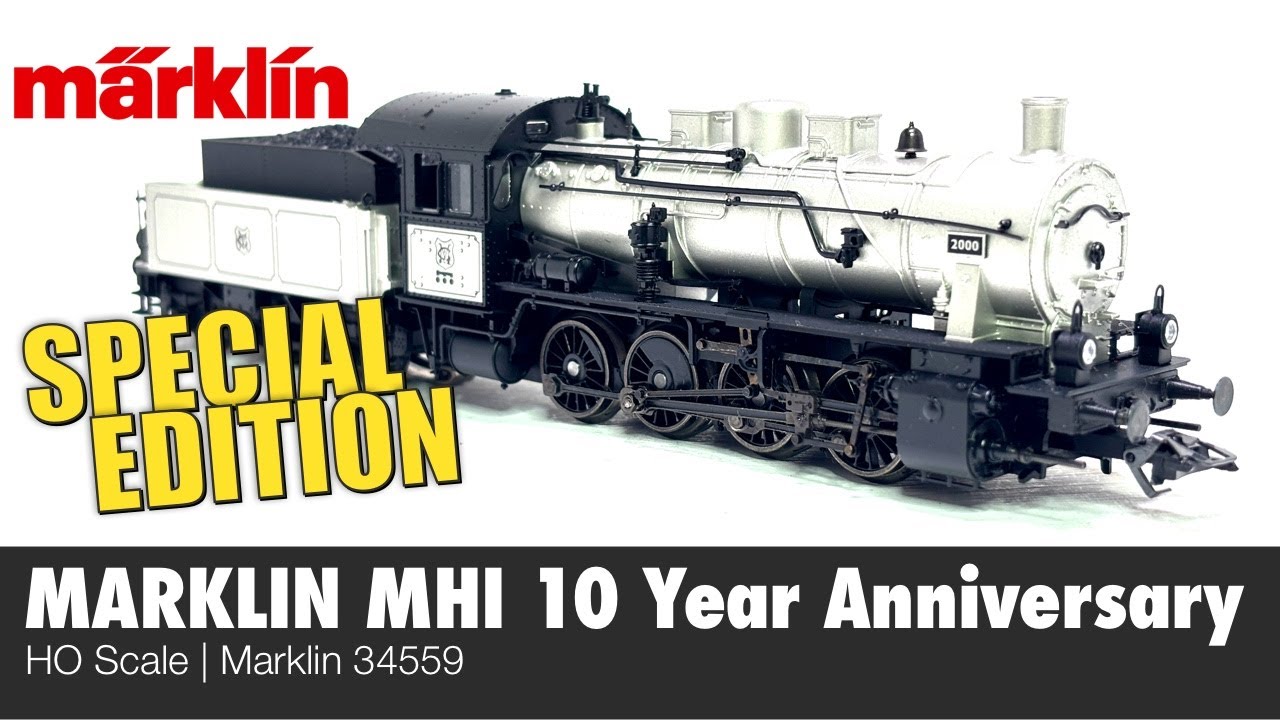 Особенная модель паровоза Marklin BR55 - MHI, выпущенная к 10-летию компании, в масштабе HO.