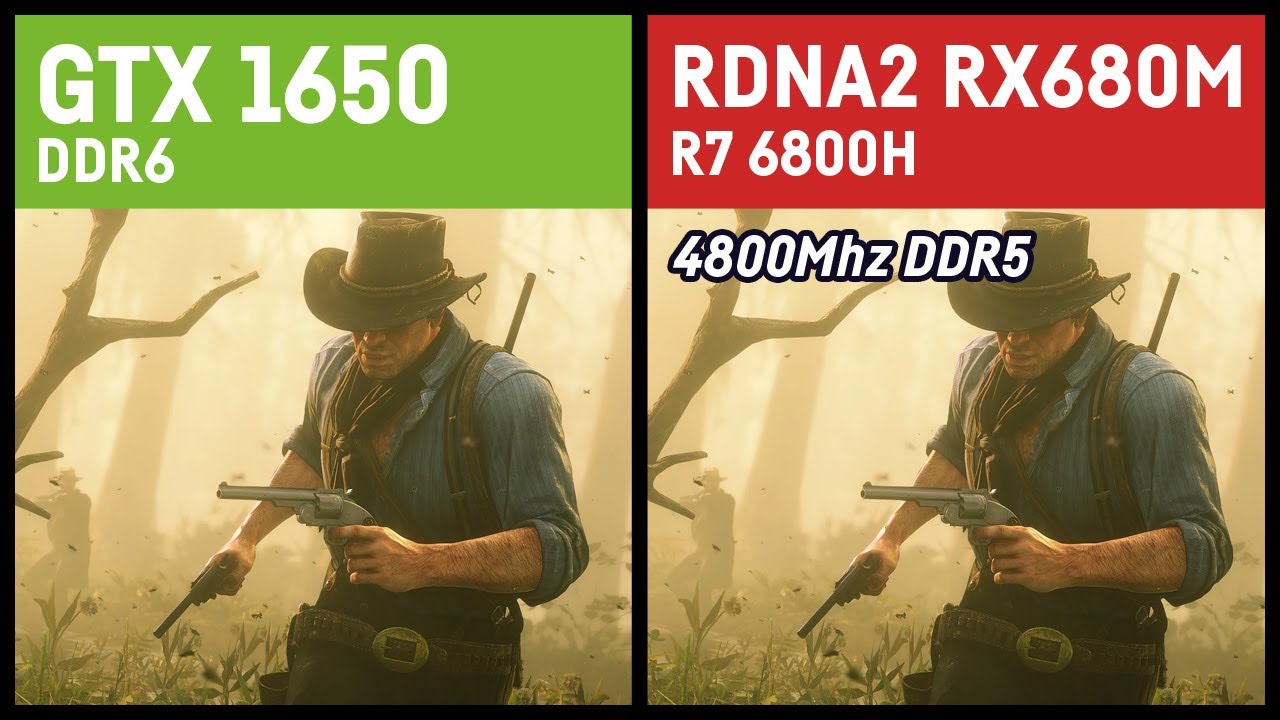 GTX 1650 vs. Radeon RX 680m (RDNA 2) in 1080p // Laptop