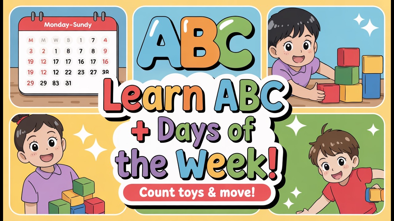 Days of the Week, ABC Phonics & Counting Toys | Movement Learning for Kids | Miss Melon