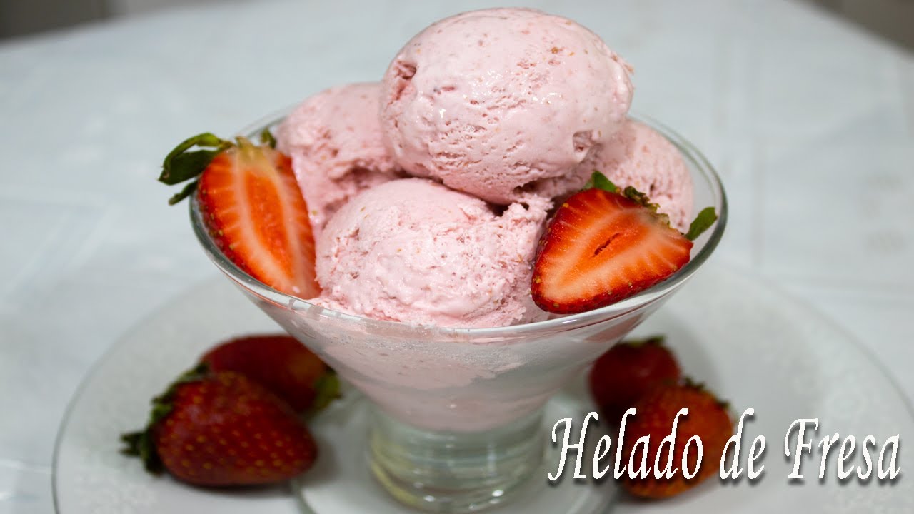 Como hacer HELADO de FRESA con SOLO 3 INGREDIENTES | Victoria Abanto