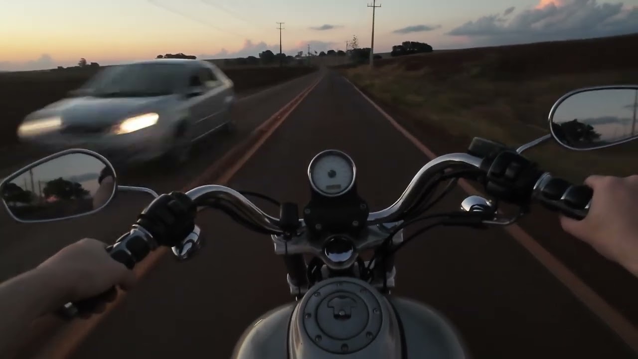 Por do sol na estrada - Harley Davidson Dyna Superglide fxd