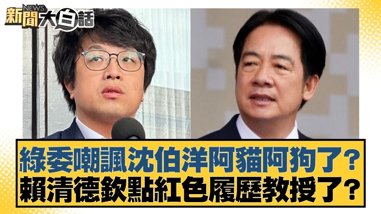 綠委嘲諷沈伯洋阿貓阿狗了？賴清德欽點紅色履歷教授了？【#新聞大白話】20260317-8｜#謝寒冰 #何景榮 #單厚之