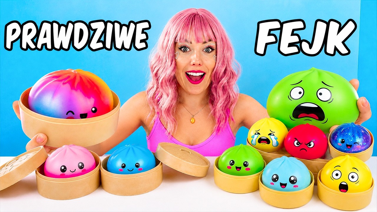 Testuje PODR&Oacute;BY vs PRAWDZIWE SQUISHY DUMPLINGS! 🥟
