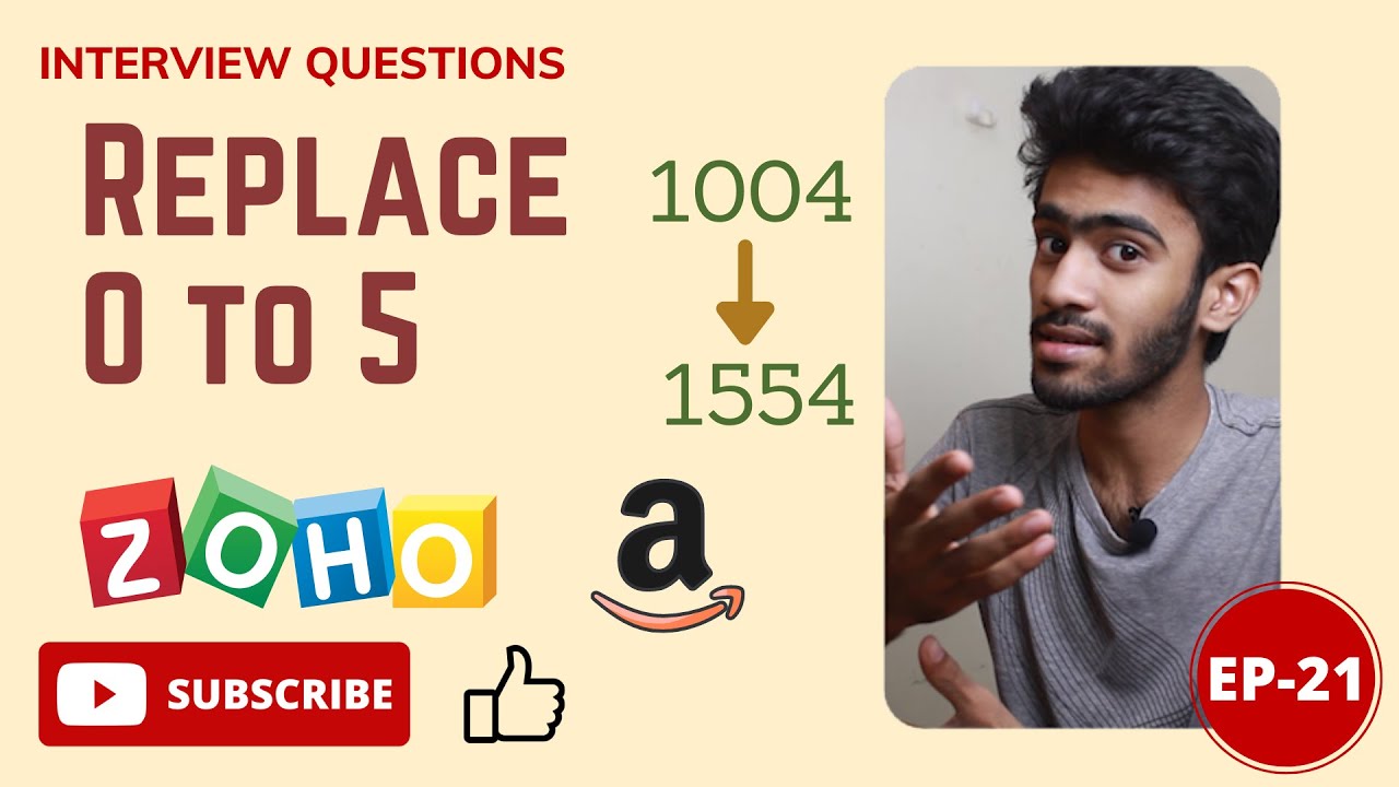 Zoho Interview Question | Replace 0 to 5 | Daily Dose-21 | Tamil | code io