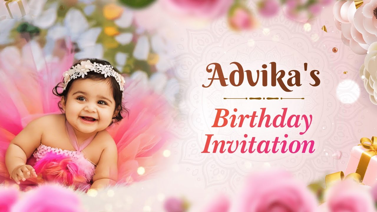 1st Birthday Invitation Video Editing 2025 | +91 9704311662