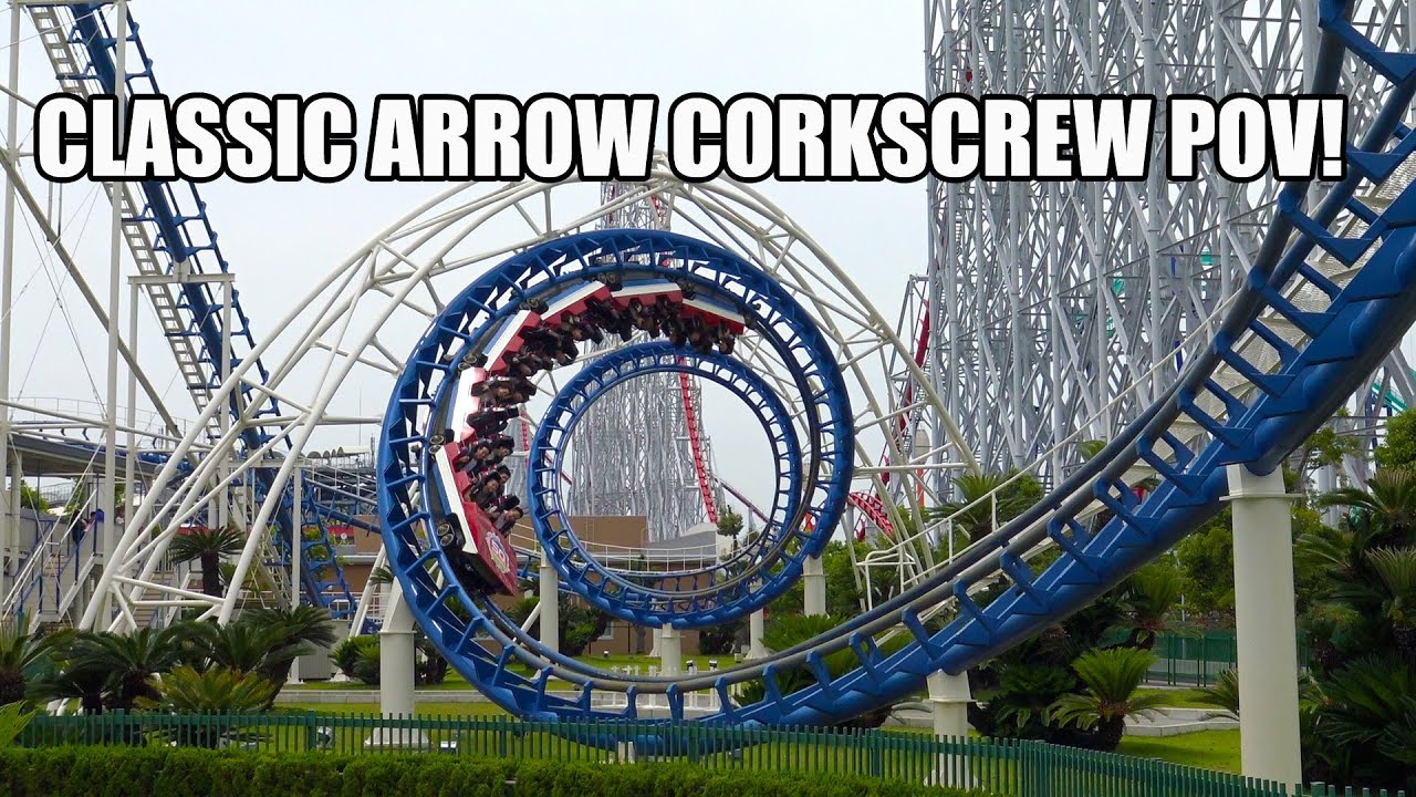 Corkscrew Roller Coaster POV Classic Arrow Dynamics Knotts Berry Farm Silverwood Nagashima Spaland