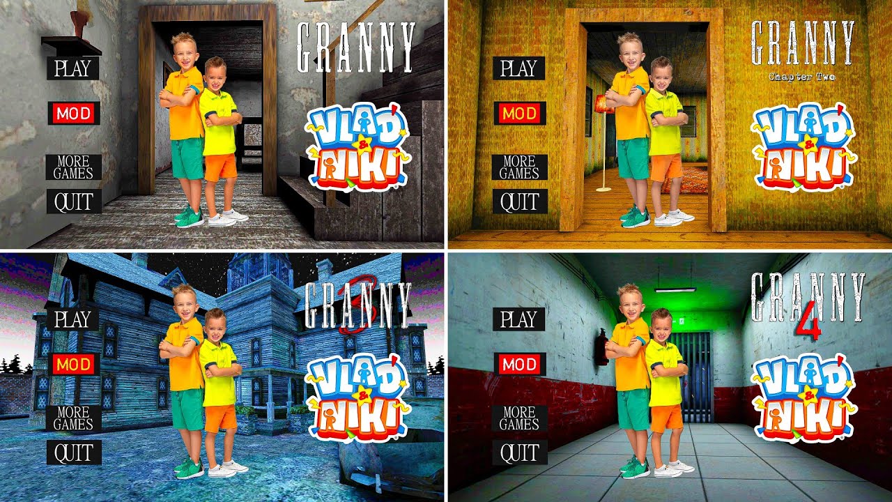 Granny 1, 2, 3 & 4 Vlad And Niki Mods || Granny Vlad And Niki Mod | Granny Vlad & Niki Anim