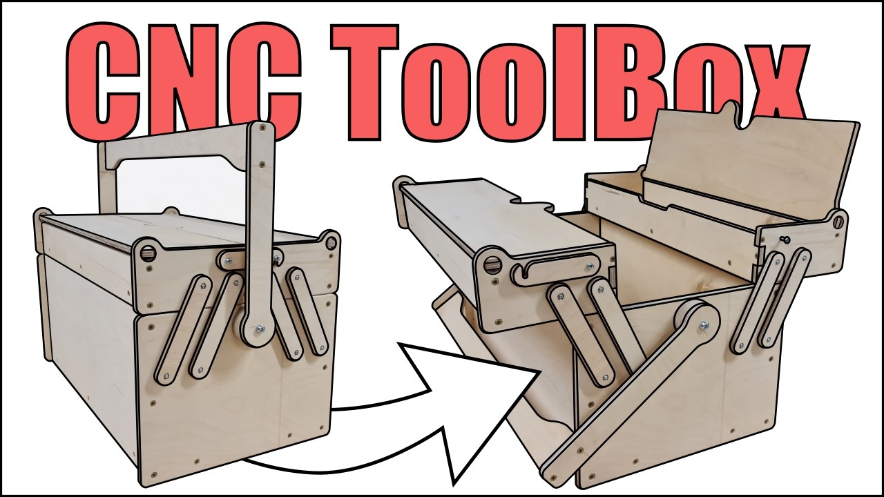 DIY Wooden Toolbox made on a CNC router - Simple Woodworking Project