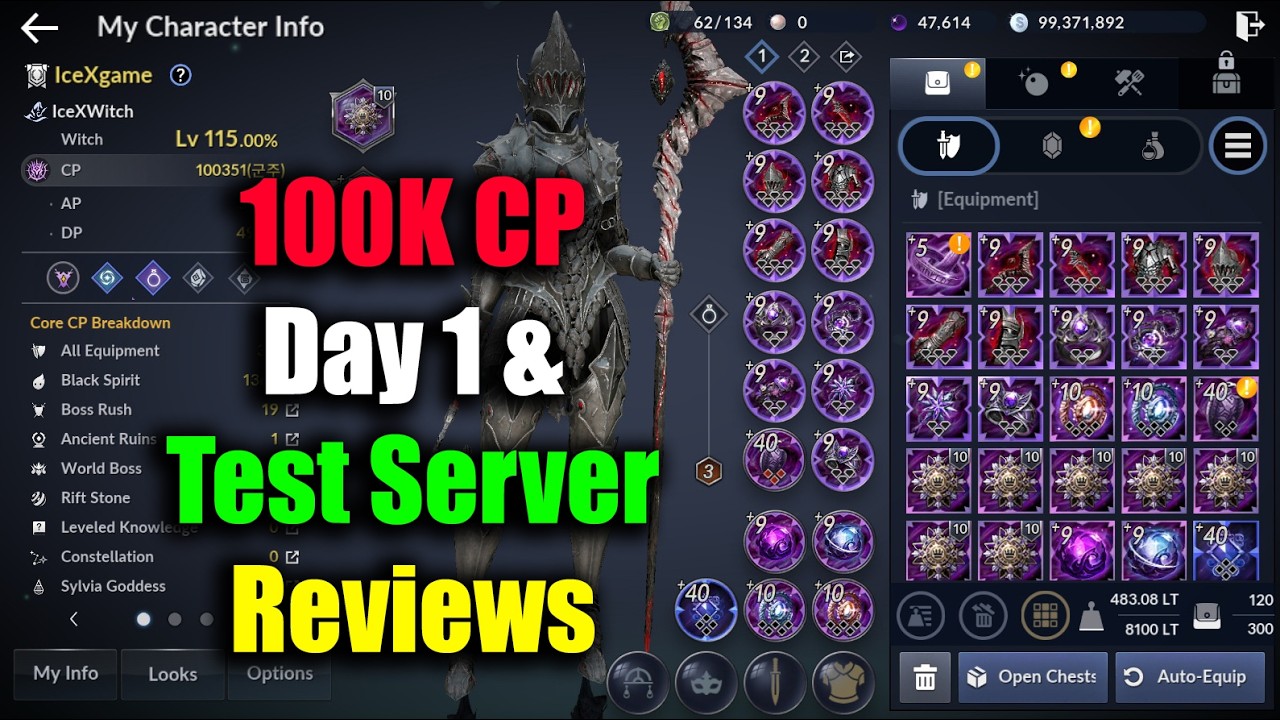 Обзоры Black Desert Mobile с 100 000 CP в первый день и на тестовом сервере
