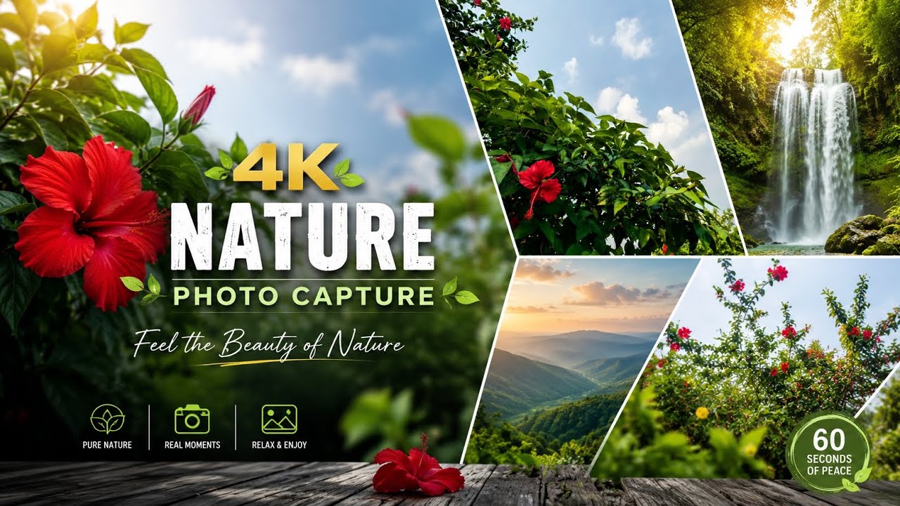 🌿 4K Nature Beauty in 60 Seconds | Relaxing Flowers & Sky View