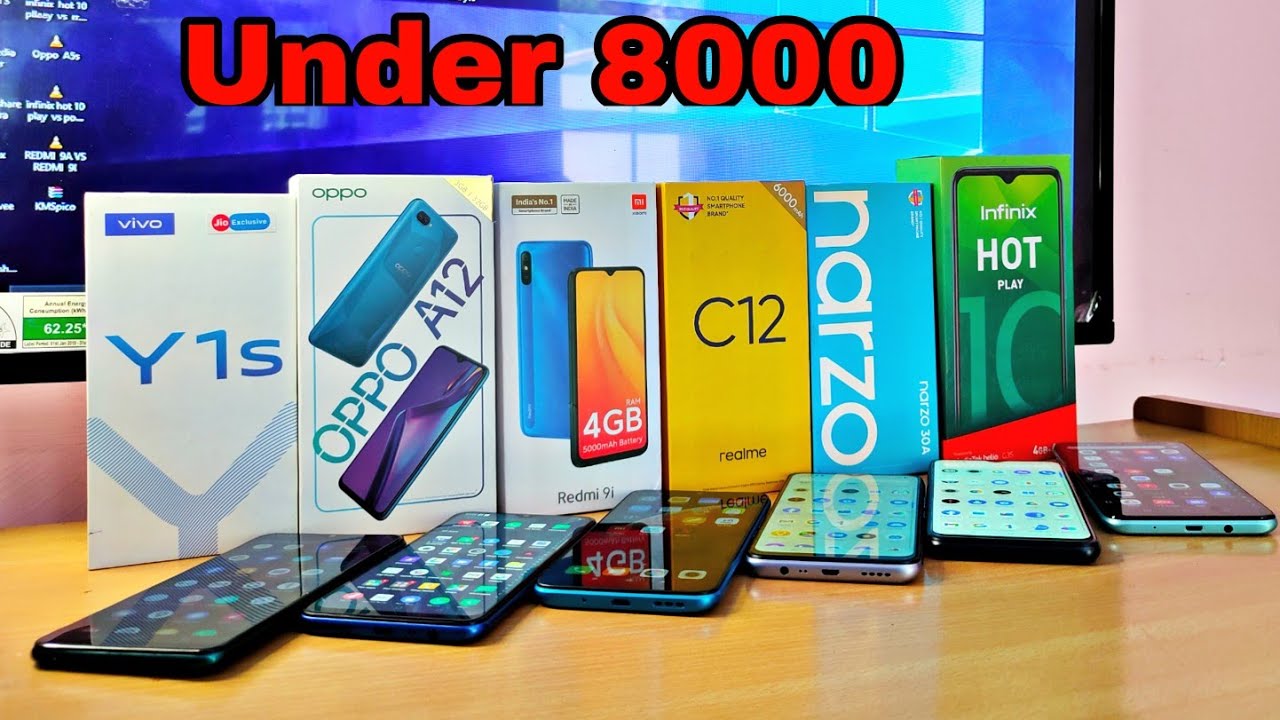 Vivo Y1s 🆚 Oppo A12 🆚 Redmi 9i 🆚 Realme C12 🆚 Realme Narzo 30A 🆚 infinix Hot 10 Play under 8000 📊🔥