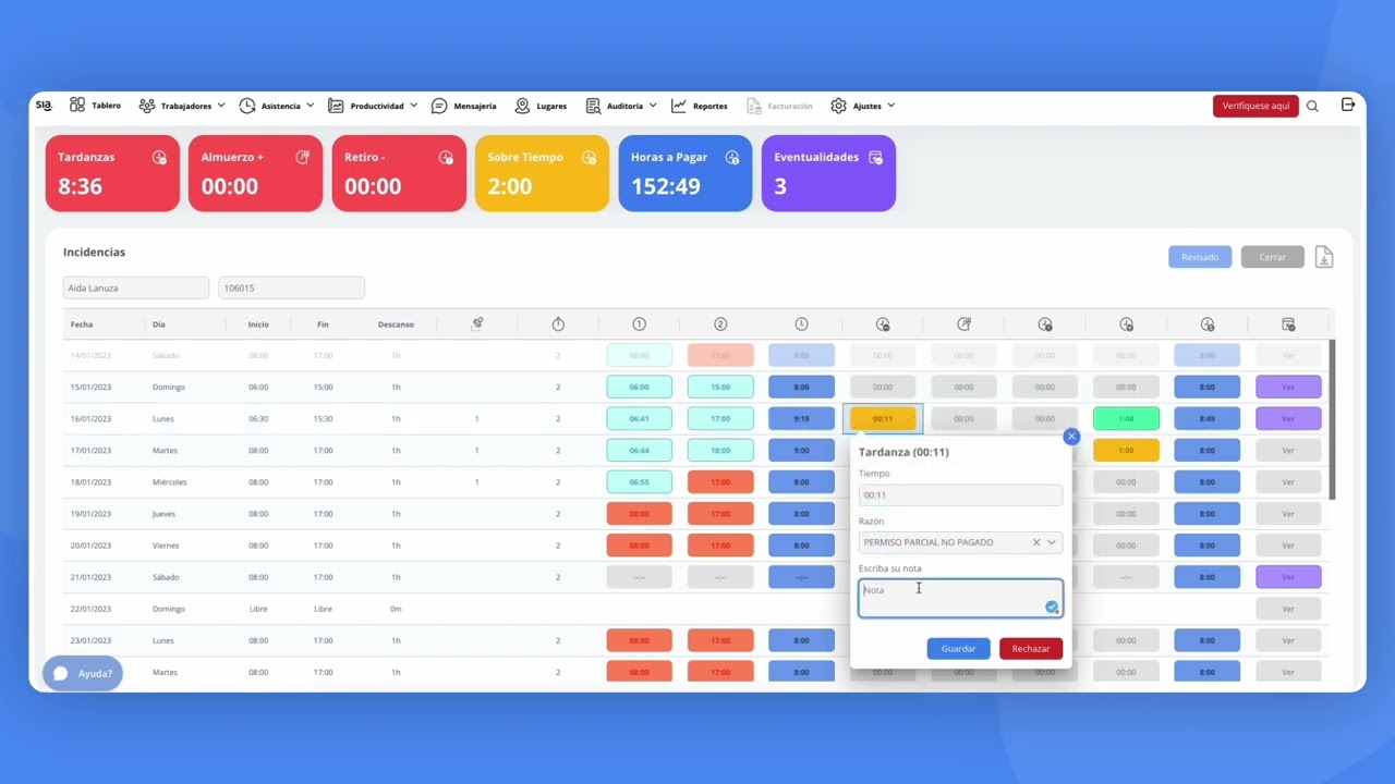 Software Control De Asistencia - Como Gestionar la pre planilla Instructivo SIA
