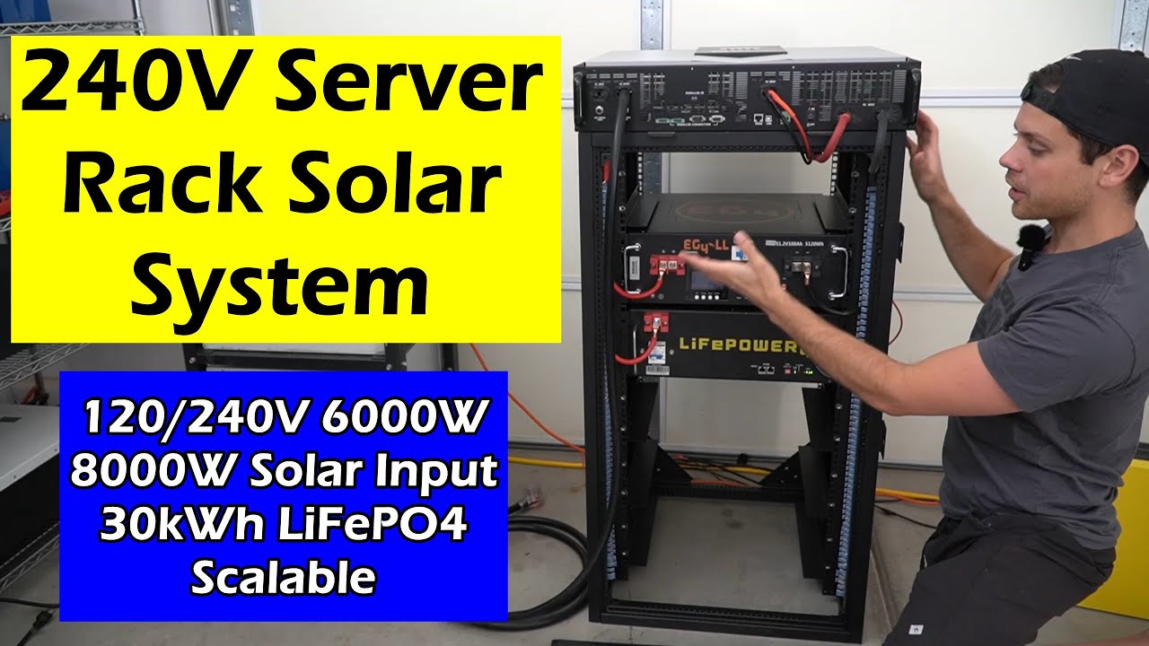 240V 6000W Server Rack Solar Power System! Power a Tesla or Home